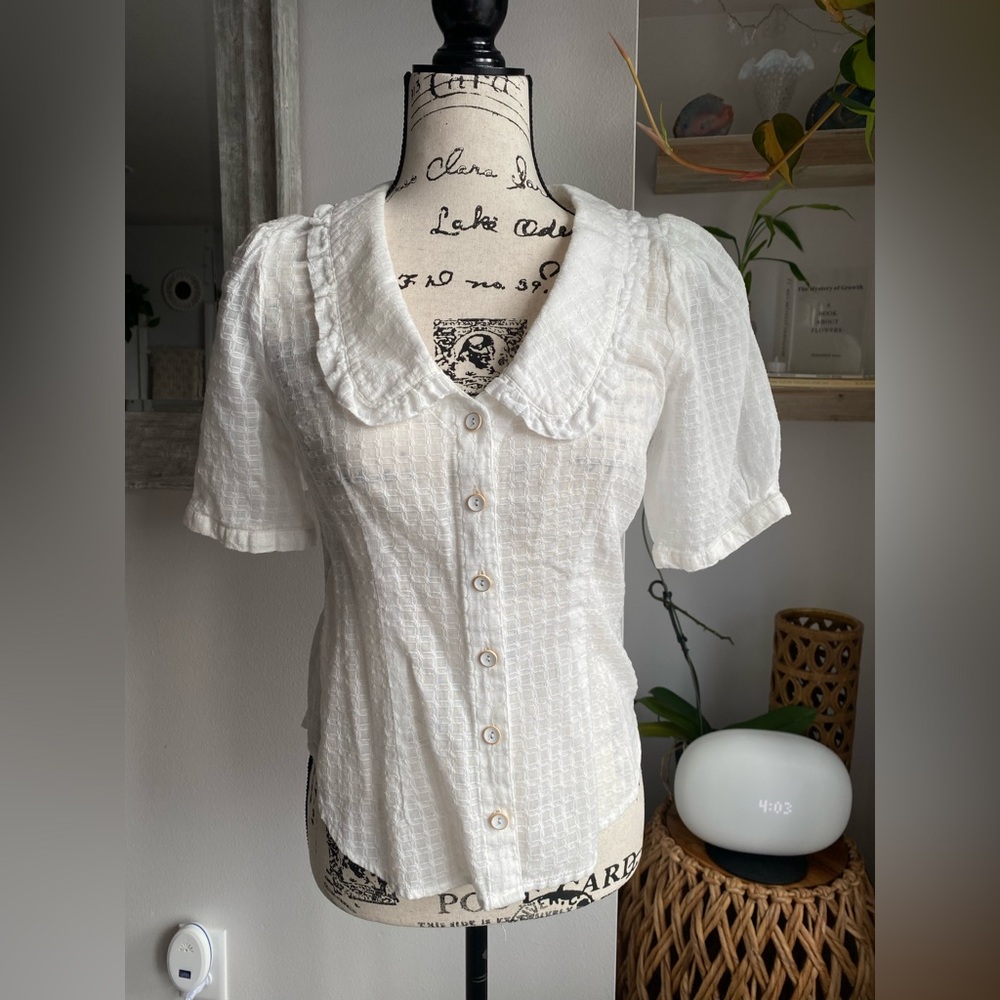 Cottage Core Button-Up Blouse - image 1